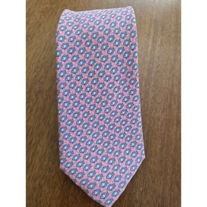 Tommy Hilfiger Silk Tie Men's Pink With‎ Blue Fish